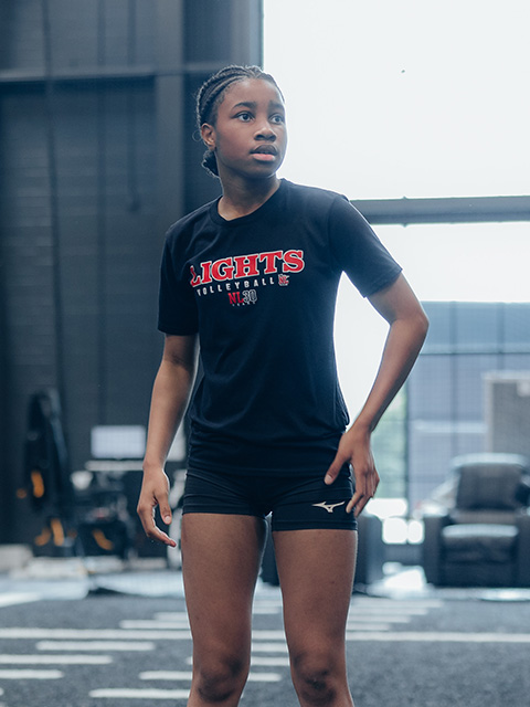 An athlete prepares to train on the TRIA GameFace turf.